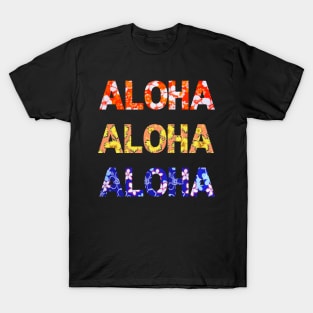 Aloha: Hawaiian hibiscus flower letter patterns T-Shirt